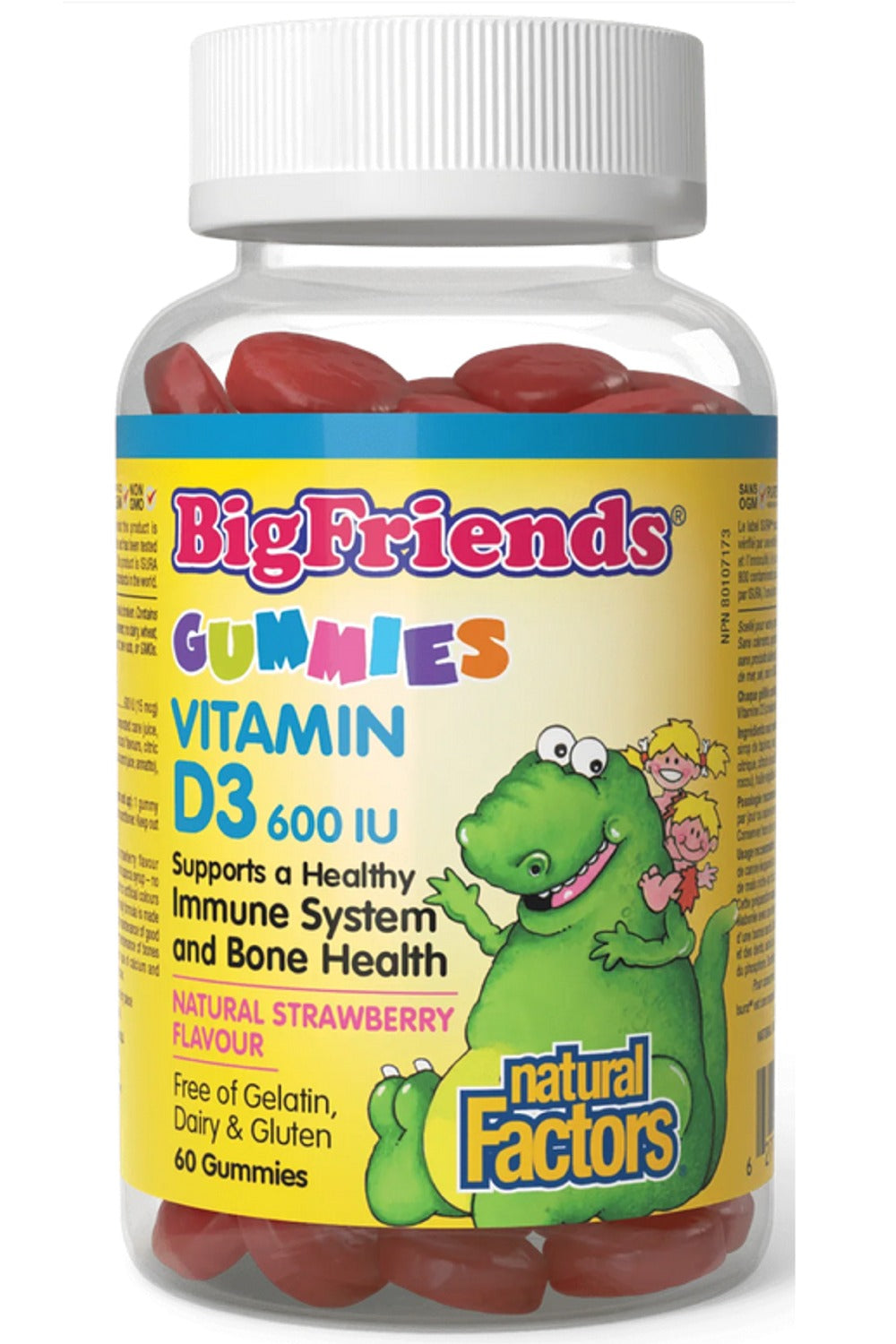 NATURAL FACTORS BIG FRIENDS Vitamin D3 (600 IU - 60 Gummies)