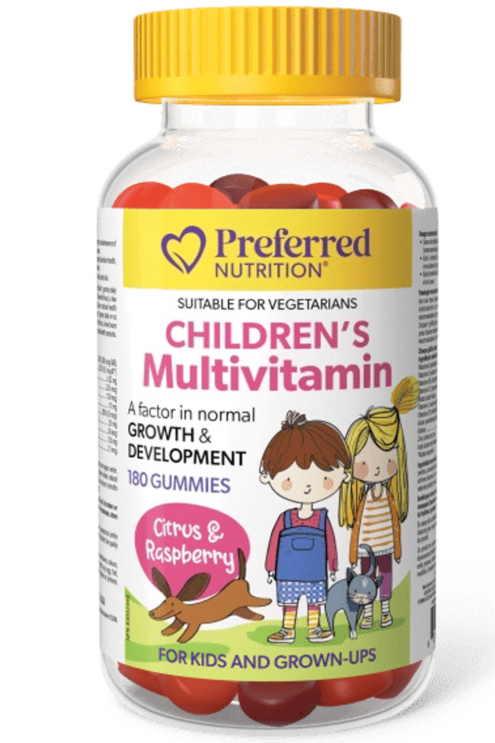 PREFERRED NUTRITION Children’s Multivitamin Gummies (Citrus & Raspberry - 180 gummies)