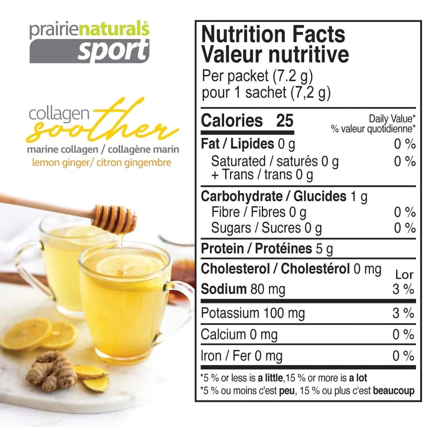 PRAIRIE NATURALS Sport Collagen Soother (Lemon ginger 15 x7.2 gr)