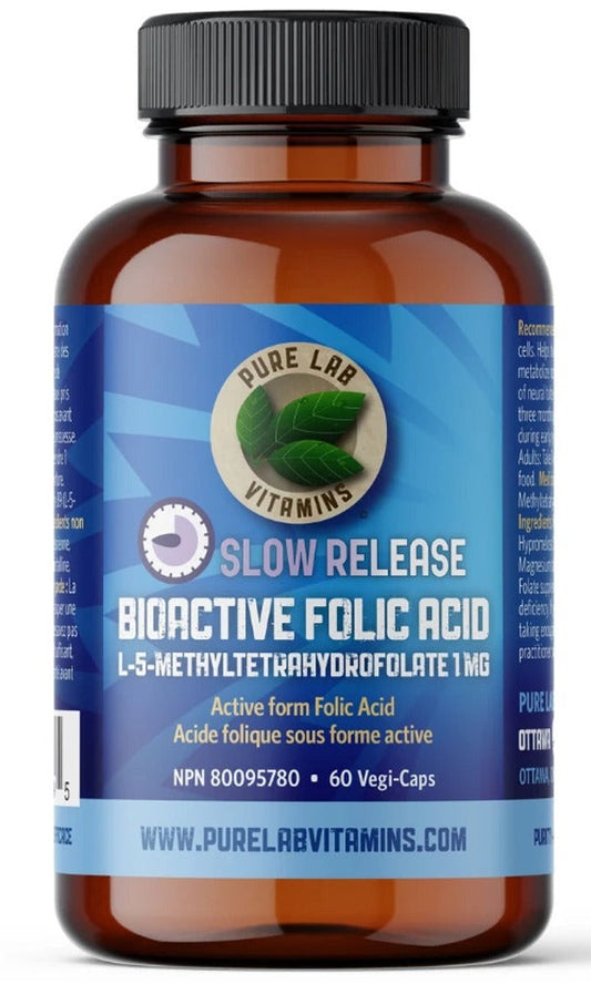 PURE LAB VITAMINS Bioactive Folic Acid Slow Release (60 veg caps)