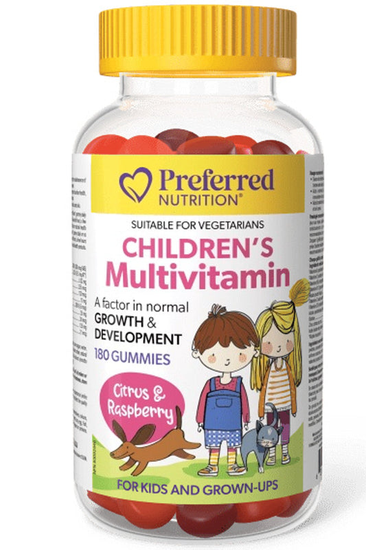 PREFERRED NUTRITION Children’s Multivitamin Gummies (Citrus & Raspberry - 180 gummies)