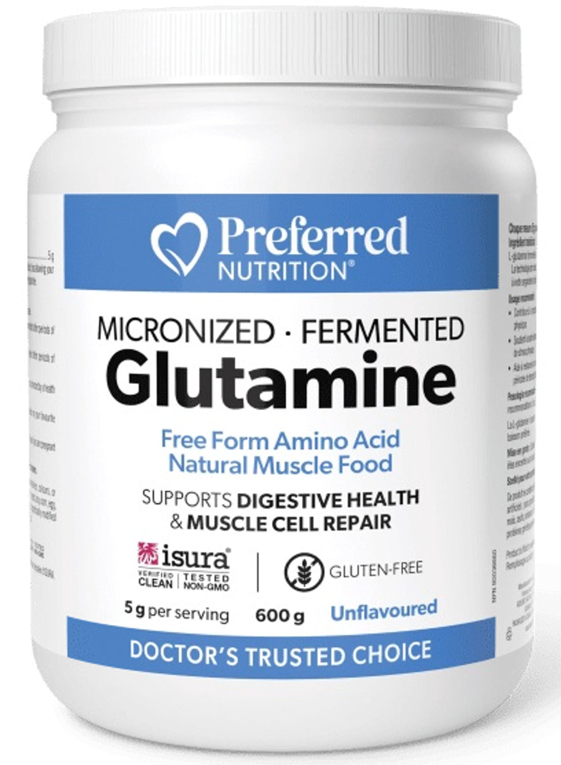 PREFERRED NUTRITION Micronized Fermented Glutamine (Unflavoured - 600 gr)