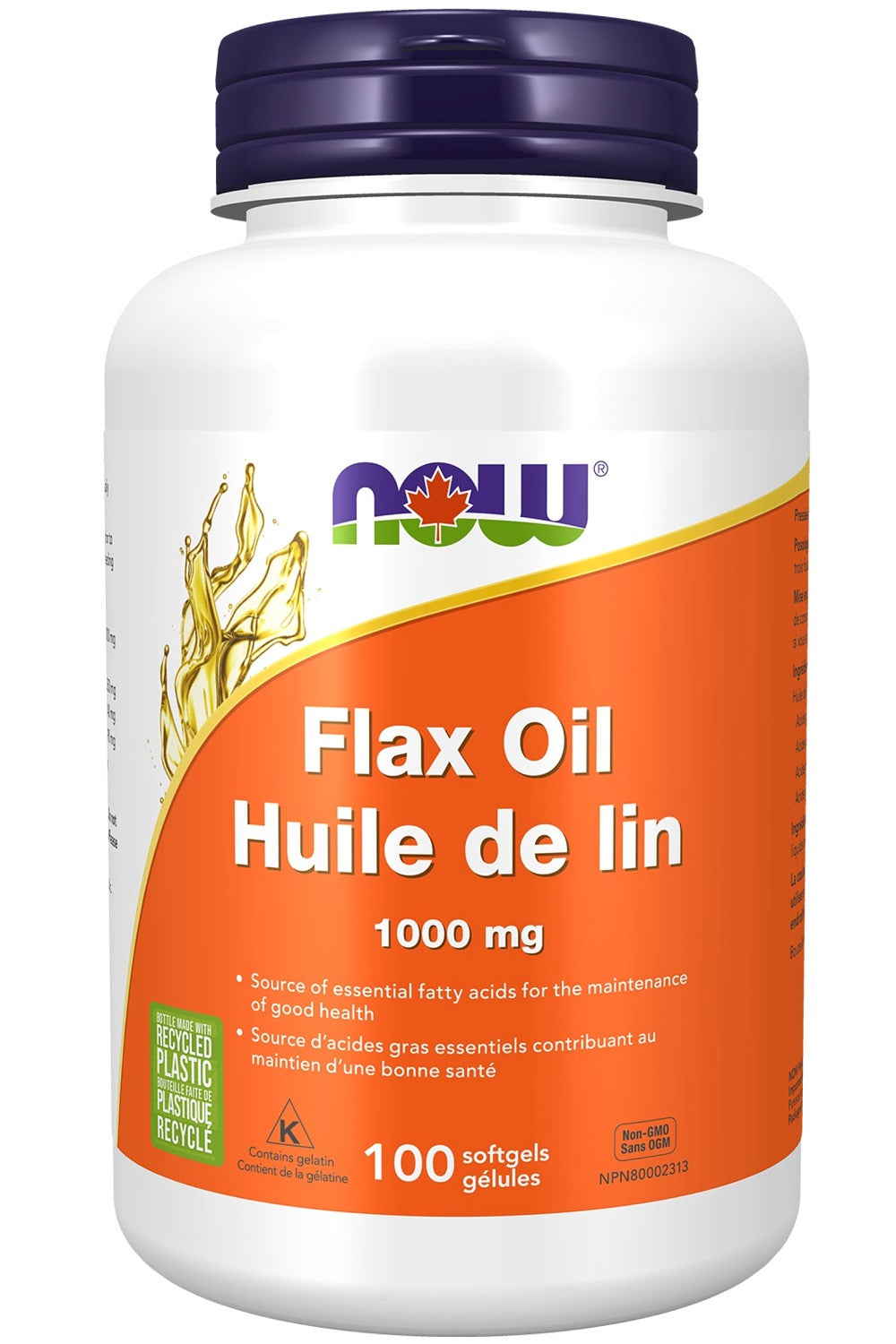 NOW Flax Oil (1000 mg - 100 Softgels)