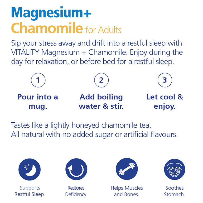 VITALITY Magnesium + Chamomile Powder - Adults