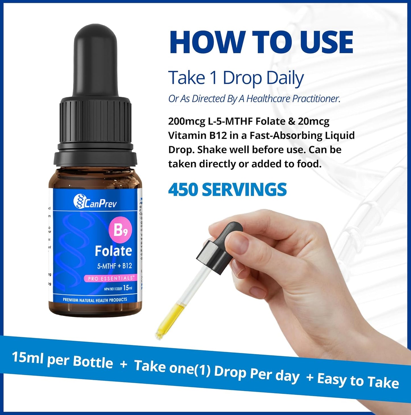 CANPREV B9 Folate 200mcg Drops – Blueberry