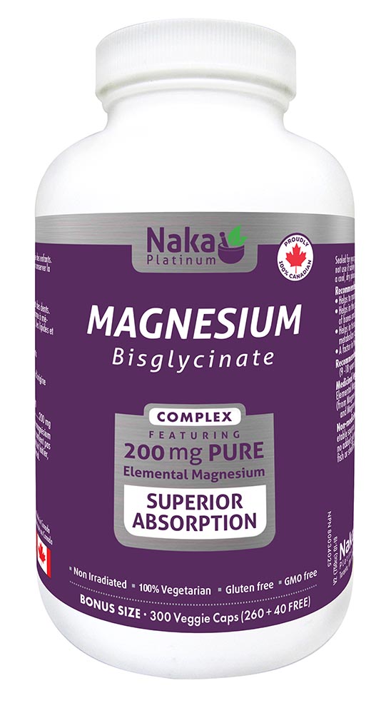 NAKA Platinum Magnesium Bisglycinate (200 mg - 300 veg caps)
