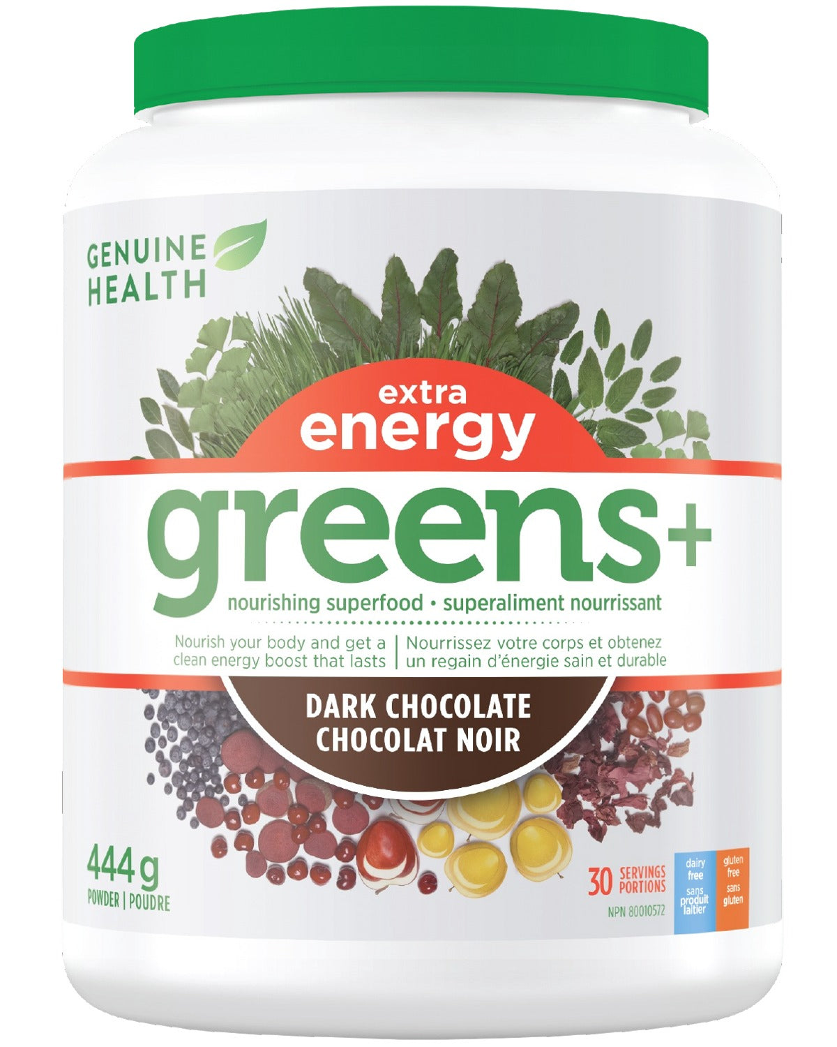 GENUINE HEALTH Greens+ Extra Energy (Chocolate - 30 servings)