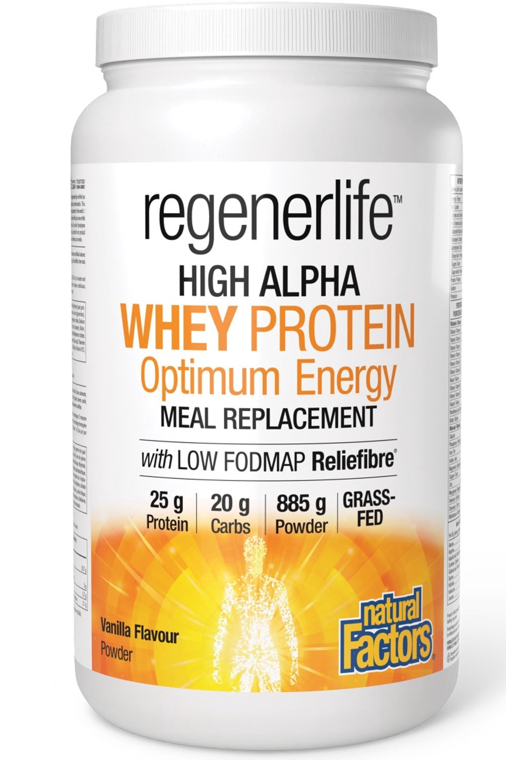 NATURAL FACTORS regenerlife High Alpha Whey Protein Meal Replacement (French Vanilla 885 grams)