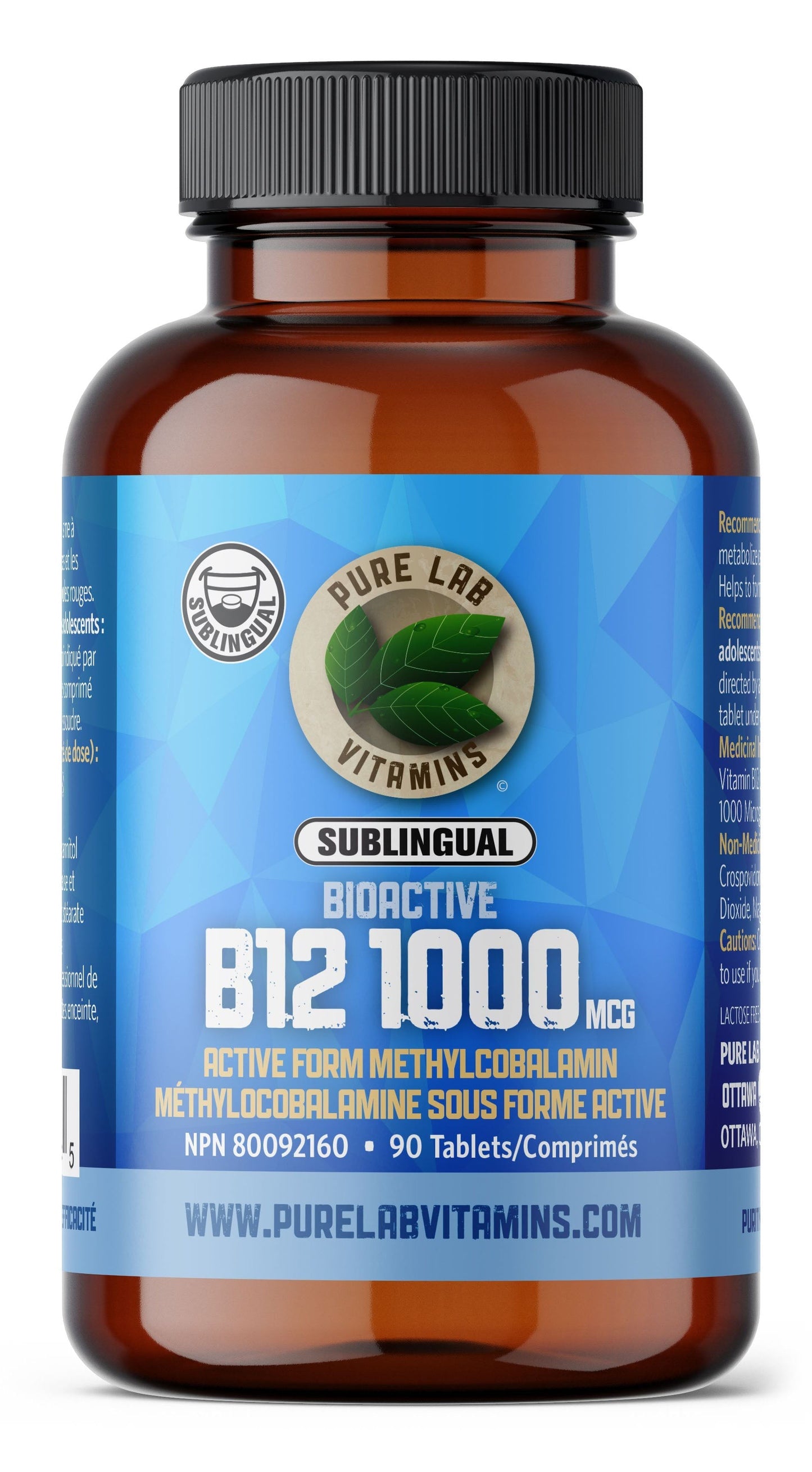 PURE LAB Bioactive B12 Sublingual (1000 mcg - 90 tabs)
