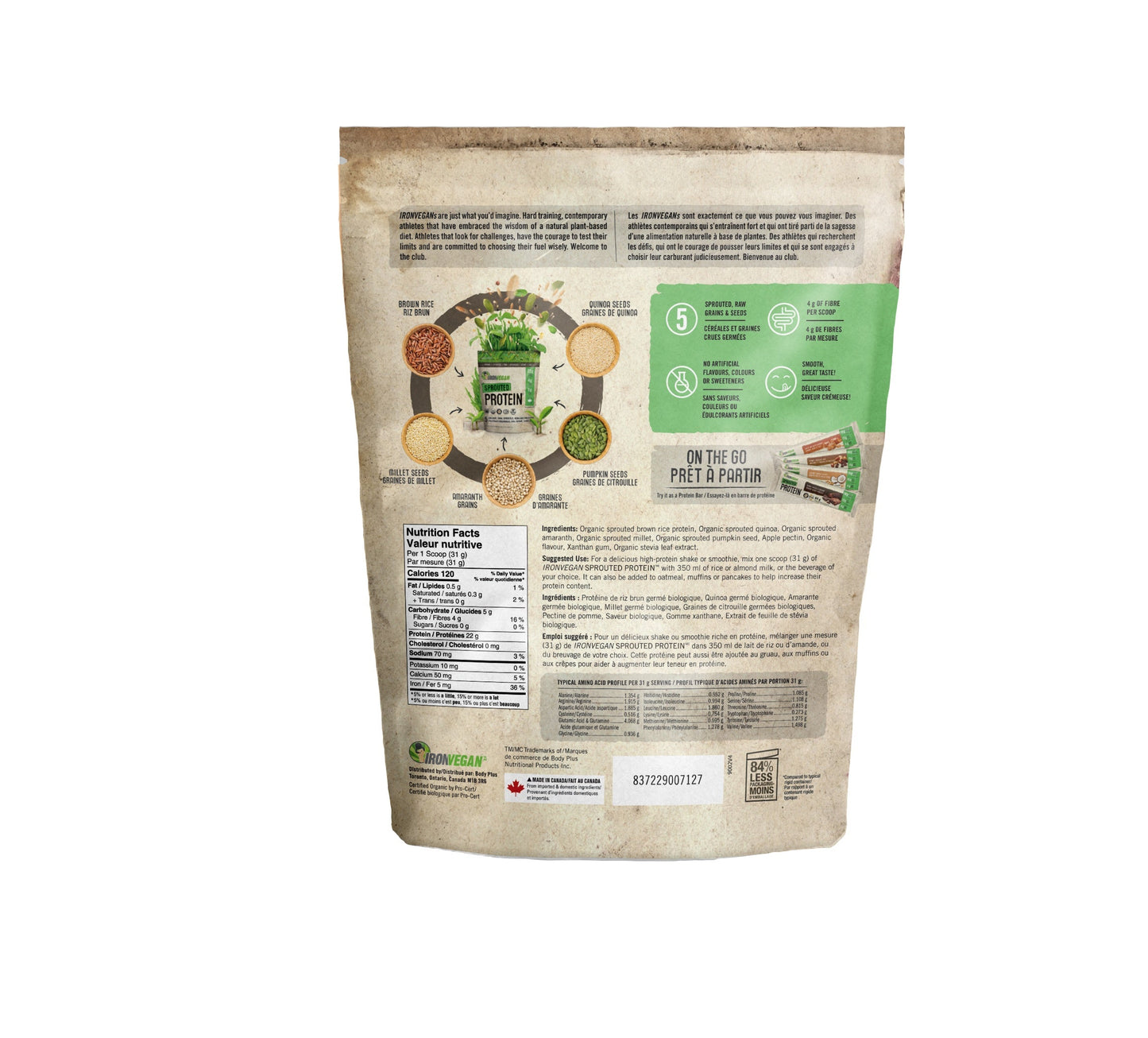 IRON VEGAN Sprouted Protein (Vanilla - 500 gr)