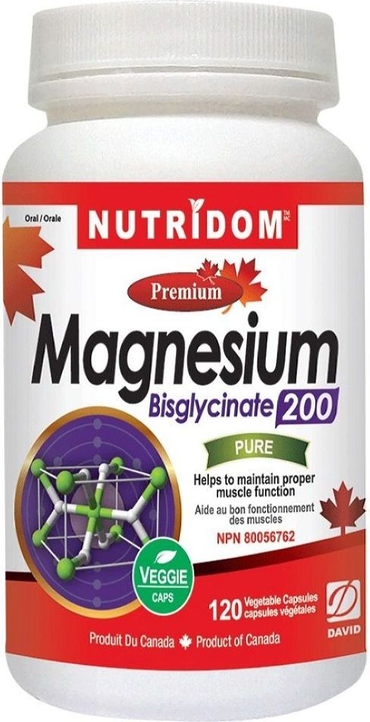 NUTRIDOM Magnesium Bisglycinate 200mg (120 veg caps)